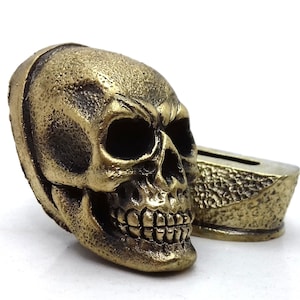 Set &quot; SKULL &quot; unique solid bronze finger guard bolster & pommel for custom knife making