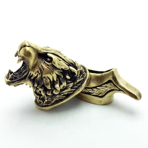 Set &quot; TIGER &quot; unique solid bronze finger guard bolster & pommel for custom knife making