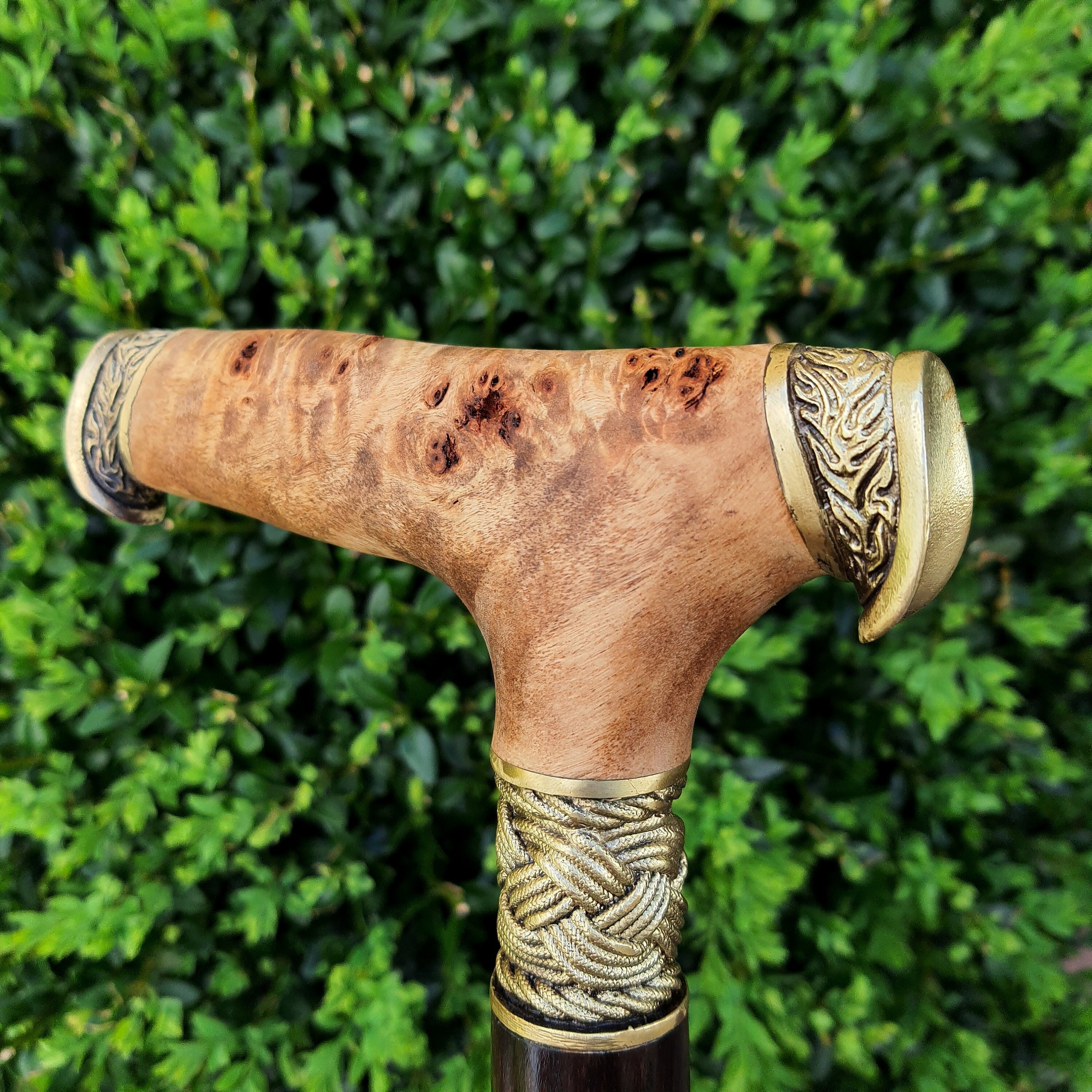 X91# Burl Handle Cane Walking Stick Wooden Handmade Cane Wood Reed Wooden Hand-Carved Handmade Stick Accessories
