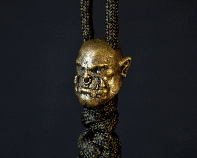 Paracord Bead Bronze Bead Knife Lanyard Bead Charms Keychain - Orc - Etsy