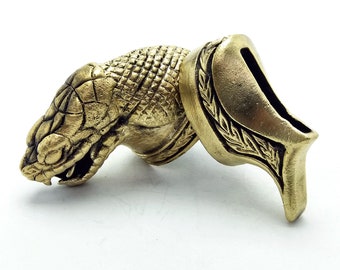 Set " VARAN " unique solid bronze finger guard bolster & pommel for custom knife making