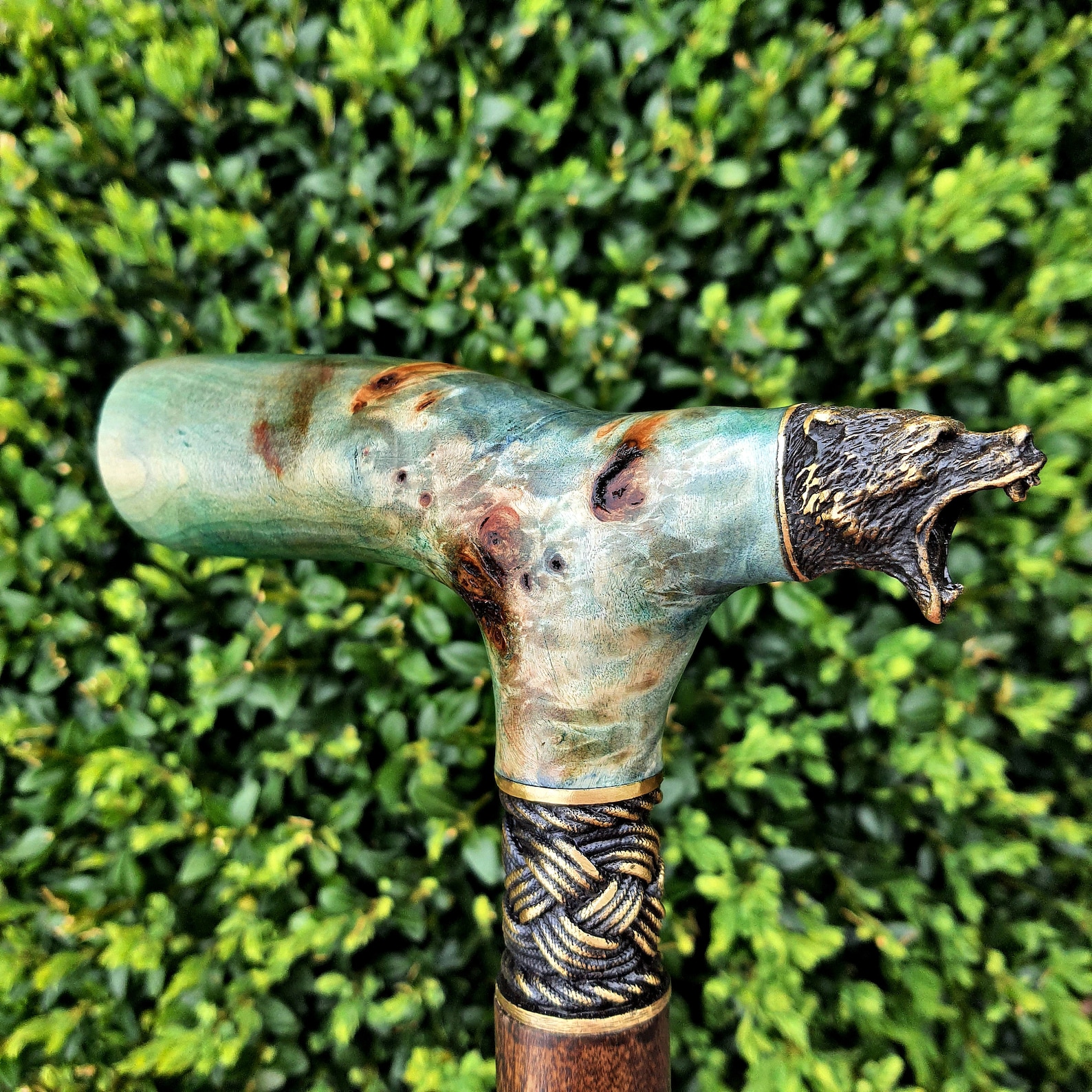 X31 Burl Handle Cane Walking Stick Wooden Handmade Cane Wood Etsy