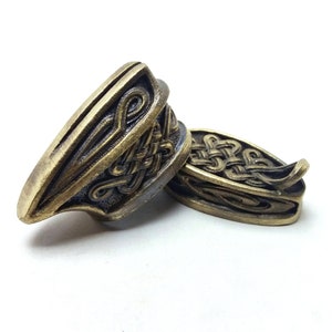 Set &quot;CELTIC&quot; unique solid bronze finger guard bolster & pommel for custom knife making
