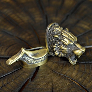 Set &quot;TIGER&quot; unique solid bronze finger guard bolster & pommel for custom knife making