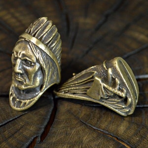 Set &quot;CHIEFTAIN&quot; unique solid bronze finger guard bolster & pommel for custom knife making