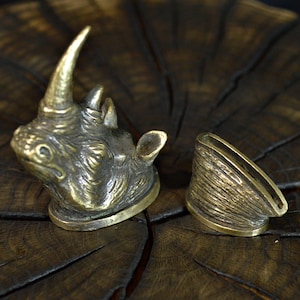 Set &quot;PHINO&quot; unique solid bronze finger guard bolster & pommel for custom knife making