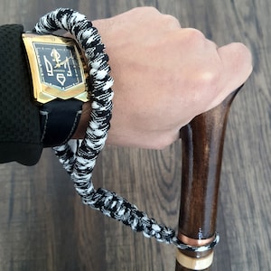 bracelet & 2pcs. rubber tip - for Stick Cane Walking Canes Sticks Reed Staff Wooden Hand-Carved Carving Handmade Cane Accessories