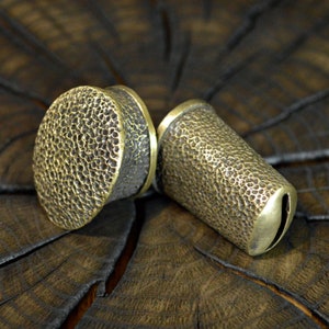 Set &quot; DIRK 1 &quot; unique solid bronze finger guard bolster & pommel for custom knife making