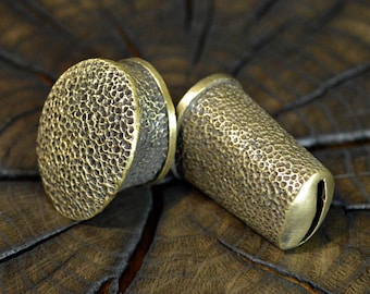 Set " DIRK 1 " unique solid bronze finger guard bolster & pommel for custom knife making