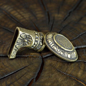 Set &quot;PCHAK&quot; unique solid bronze finger guard bolster & pommel for custom knife making