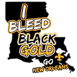Bleed Gold and Black Saints Svg