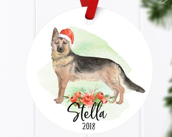 German Shepherd Christmas Ornament, Personalized German Shepherd Ornament, German Shepherd Gift, German Shepherd Mom, German Shepherd Lover