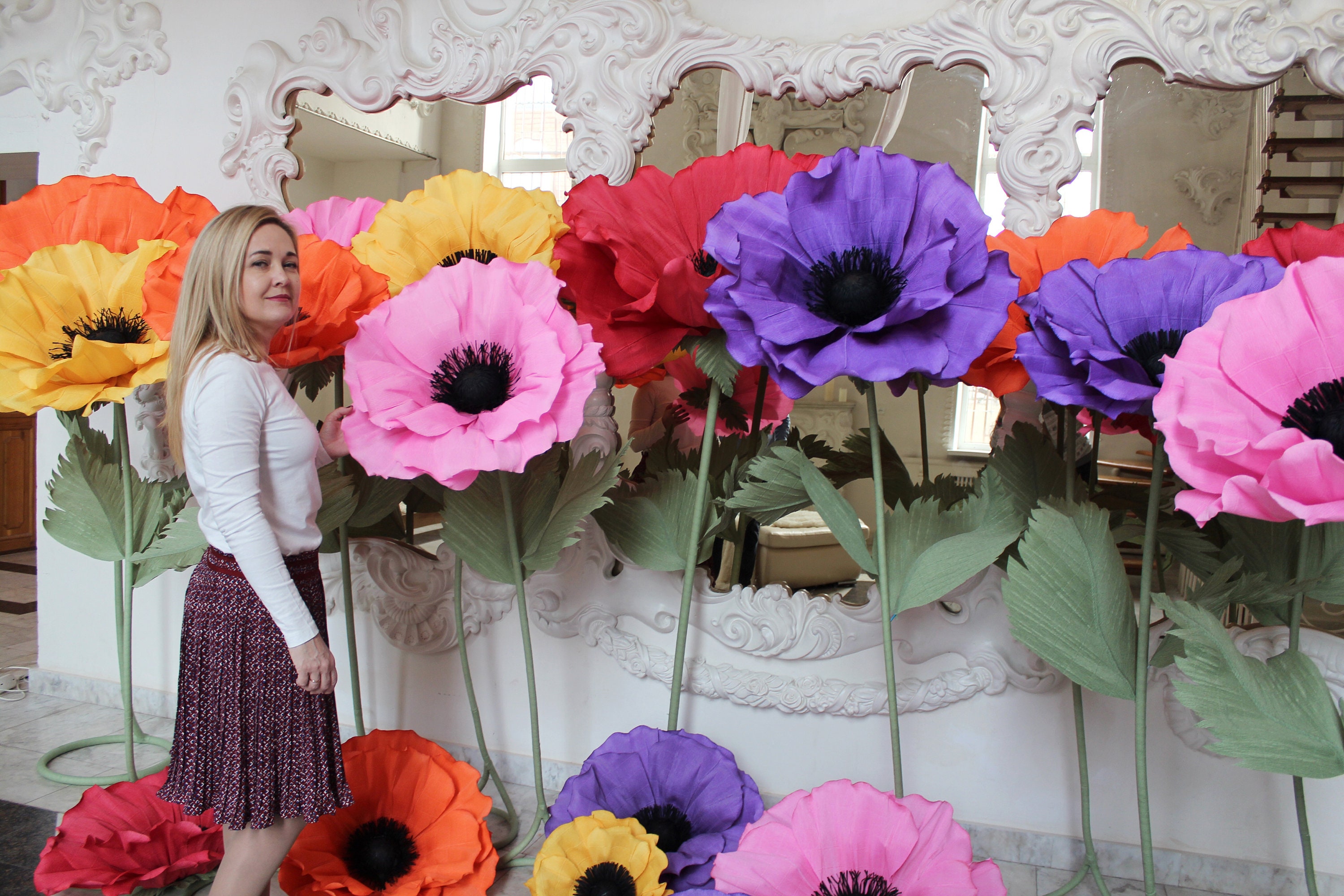 Giant paper poppy large poppy poppy flowers large flowers Etsy