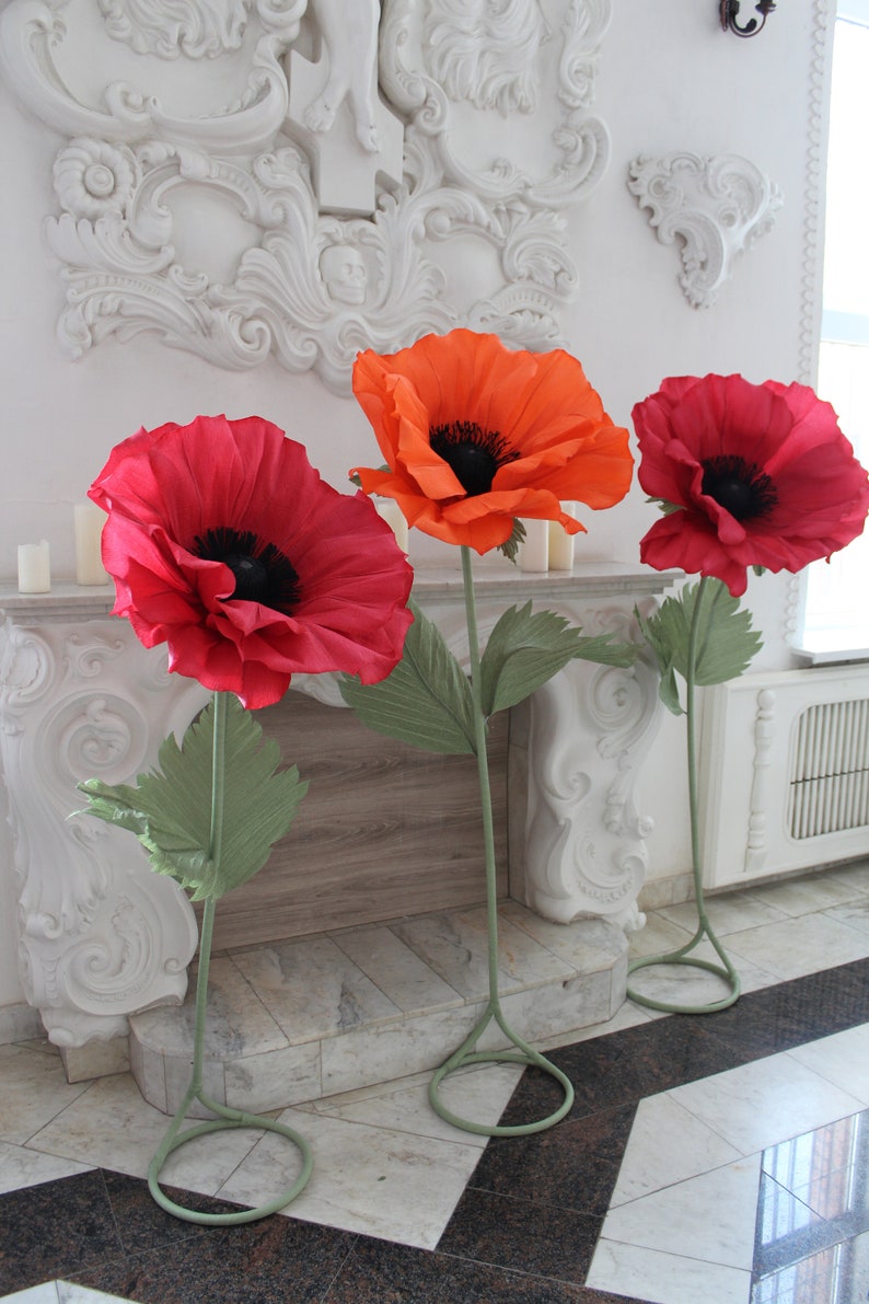 Giant paper poppy large poppy poppy flowers large flowers Etsy