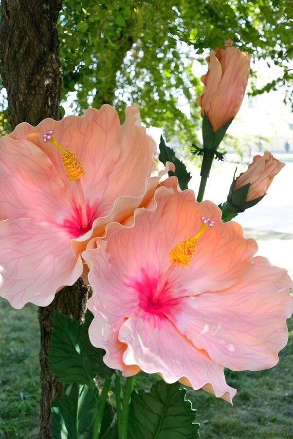 Pink Giant Hibiscus paper flowerpink flowerFoam Hibiscus Etsy