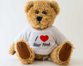 I Love New York Teddy Bear, Soft Plush Toy, Souvenir Gift