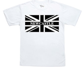 Newcastle Union Jack flag white t-shirt