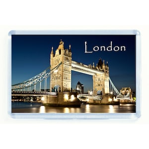 London Fridge Magnet, Tower Bridge at Night.