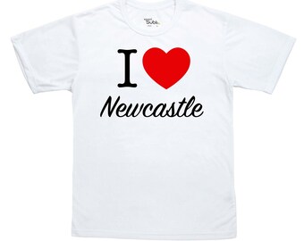 Wit T-shirt I Love Newcastle