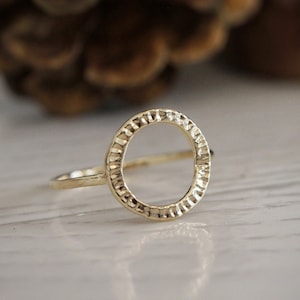 14k Gold Filled Hollow Round Ring\Minimal Ring\ Hammered Ring\Geometric Ring\Golden Delicate Ring\Everyday Ring\Gold Filled Fine Ring.