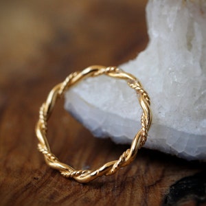 Twisted  Ring 14K Gold Filled\ Twisted Fine Band Gold Ring\Stacking Gold Ring\Delicate minimalist Ring.