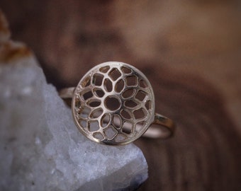 Mandala Flower Ring 14K Gold Filled