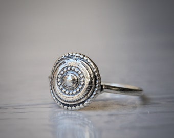 Dainty Boho Mandala Ring from Sterling Silver