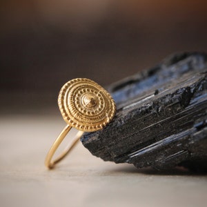 Dainty Boho Mandala Ring from 14K Gold Filled