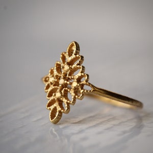 Dainty Rhombus filigree 14K Gold Filled Ring, Rhombus Floral Gold Ring, handmade Ring, Mandla Gold Ring, Delicate Gold Ring