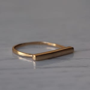 14k Gold Filled Bar Ring Minimalist RingStacking RingGeometric RingDelicate Gold Ring Fine Ring. image 4