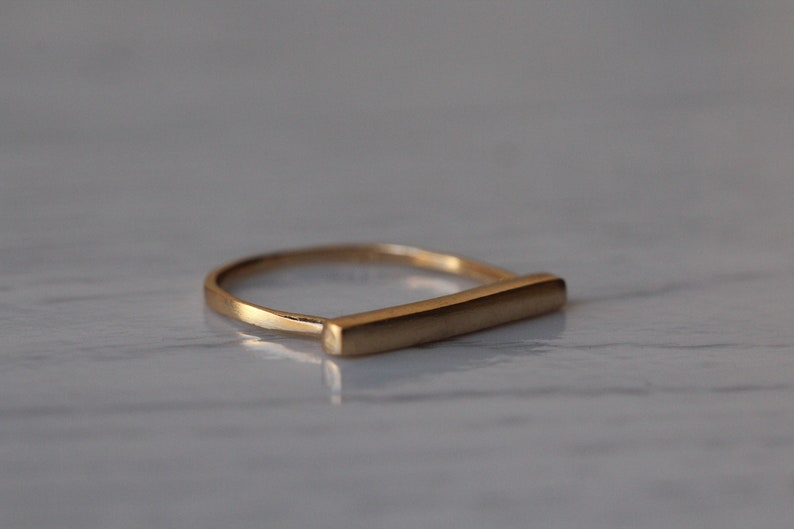 14k Gold Filled Bar Ring Minimalist RingStacking RingGeometric RingDelicate Gold Ring Fine Ring. image 4