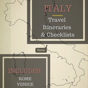 ITALY 3 Cities COMBINED Travel Itinerary & Checklist ~ Printable Travel Planner ~ Vacation Planning ~ PDF ~ Top Sites