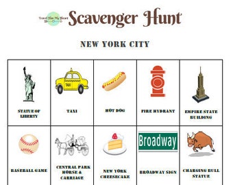 New York Scavenger Hunt ~ PDF Printable ~ Vacation Planning ~ Holiday Planning ~ Travel Planning ~ Digital Download