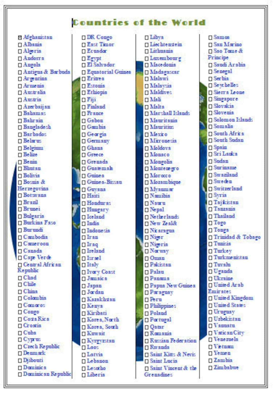 travel guide by country