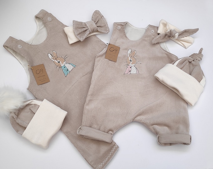 Peter Rabbit. Natural Baby Clothes Romper Hat. Beige. 100 Etsy