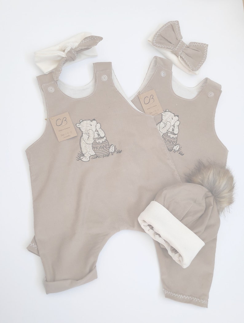 Classic Pooh. Natural Baby Clothes, Romper, Hat, Headband. Soft Cotton ...