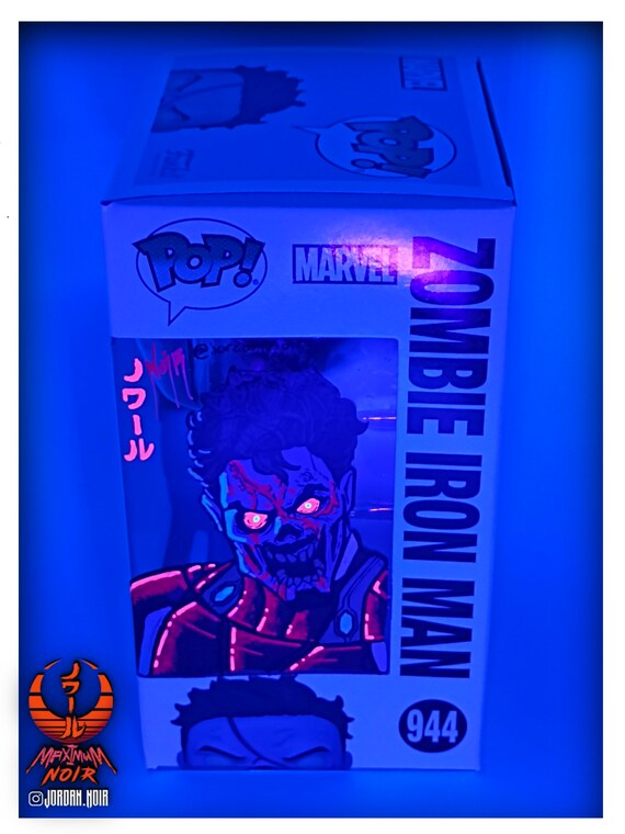 Zombie Iron Man - Funko Pop With Custom Blacklight Box Art