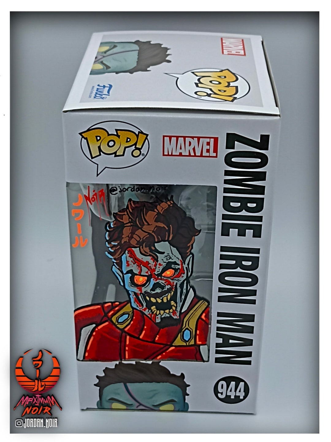 Zombie Iron Man - Funko Pop With Custom Blacklight Box Art