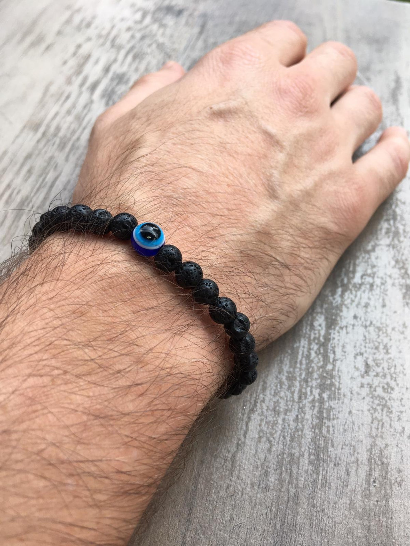 Lot of 2 Lava Stone Evil Eye Bracelet for couple men women Etsy