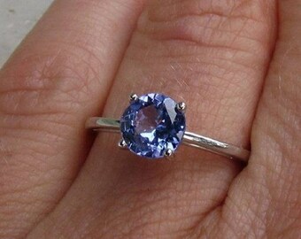 Blue Stone Ring Diamond Tanzanite Ring Gift For Her Vintage Tanzanite Ring Handmade Ring Carving Tanzanite ring Sterling Silver Ring
