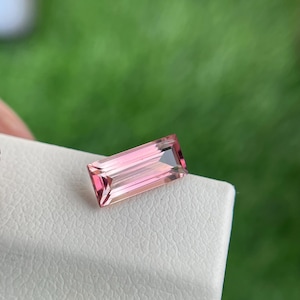 Pink Tourmaline Baguette Cut Gemstone: 1.21 Carat Loose Stone