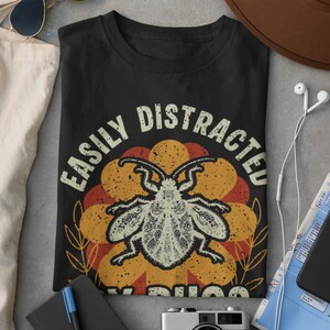 Easily Distracted by Bugs Retro Vintage Entomology Tee | Insect Lover Nature Shirt image 4