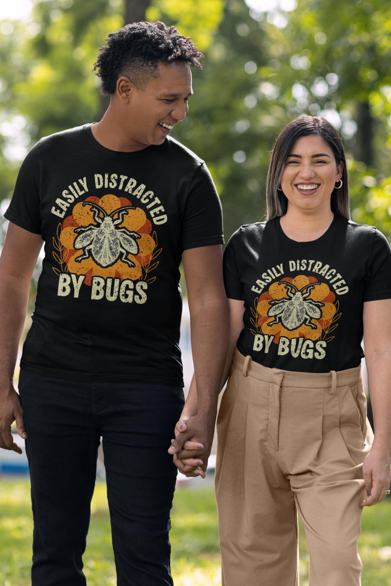 Easily Distracted by Bugs Retro Vintage Entomology Tee | Insect Lover Nature Shirt image 7