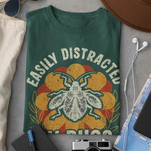 Easily Distracted by Bugs Retro Vintage Entomology Tee | Insect Lover Nature Shirt image 6