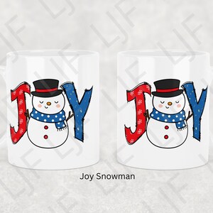 Diseños de tazas y posavasos con temática navideña para sublimación: muñeco de nieve, gato, pingüino y reno de patchwork, 12 oz, 15 oz, 4 in de ancho y 3,75 in de alto