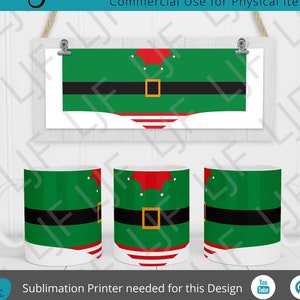 Elf Mug Design for Sublimation - Elf Mug -  Mug Template 12oz and 15 oz - Mug Press Sublimation Elf PNG - Christmas Elf Mug Design PNG