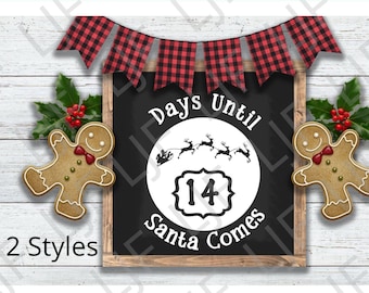Christmas Countdown SVG – Chalkboard Style, 2 Designs (Digital Download)