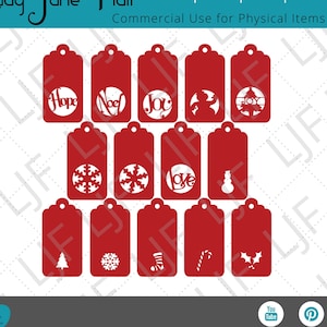Christmas Gift Tags SVG - Gift Tags SVG - 14 Tag Bundle SVG - Printable Christmas Gift Tags - Holiday Tags Cut File - Christmas Tags Svg