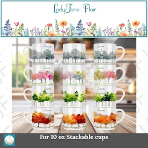 Season of Rest, Season of Renewal, Season of Abundance, Season of Change Stackable Mug Designs for Sublimation - with or without text