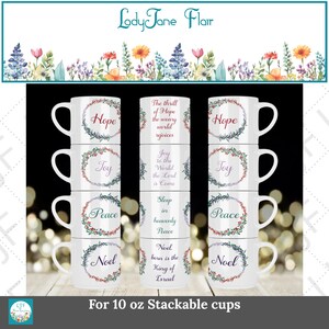 Christmas Wreath Mug & Coaster Sublimation Designs (PNG)